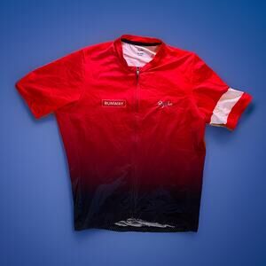 Rapha Cycling Jersey Mens XXL Red/Black Short Sleeve Team Runway Arkansas Jersey